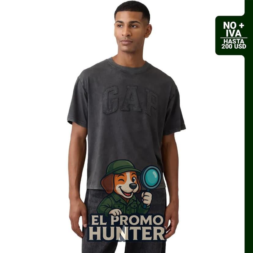 Gap Camiseta con cuello redondo y logotipo cuadrado para hombre.