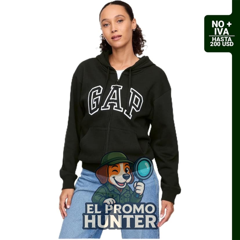 GAP Sudadera con capucha para mujer con cremallera completa y logotipo