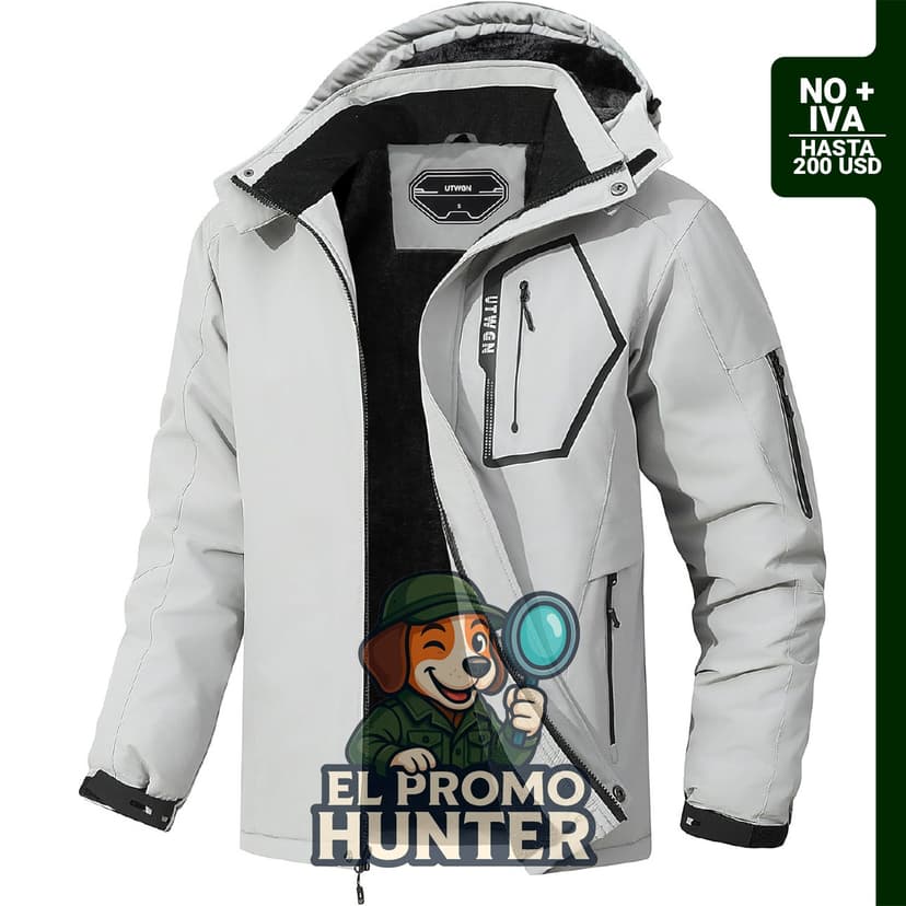 Chaqueta de esquí para hombre, abrigo de invierno, resistente al agua y cortavientos con capucha.