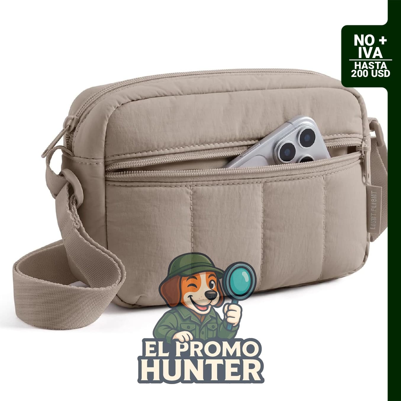 Mini bolso cruzado para mujer, ideal para viajes, con múltiples bolsillos.