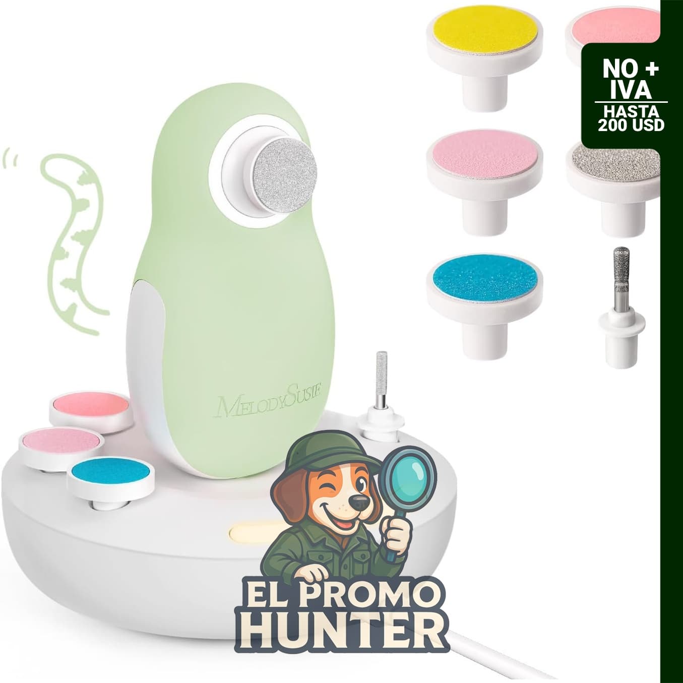 MelodySusie Lima de uñas para bebé PC20F con luz nocturna para el cuidado de las uñas del recién nacido.