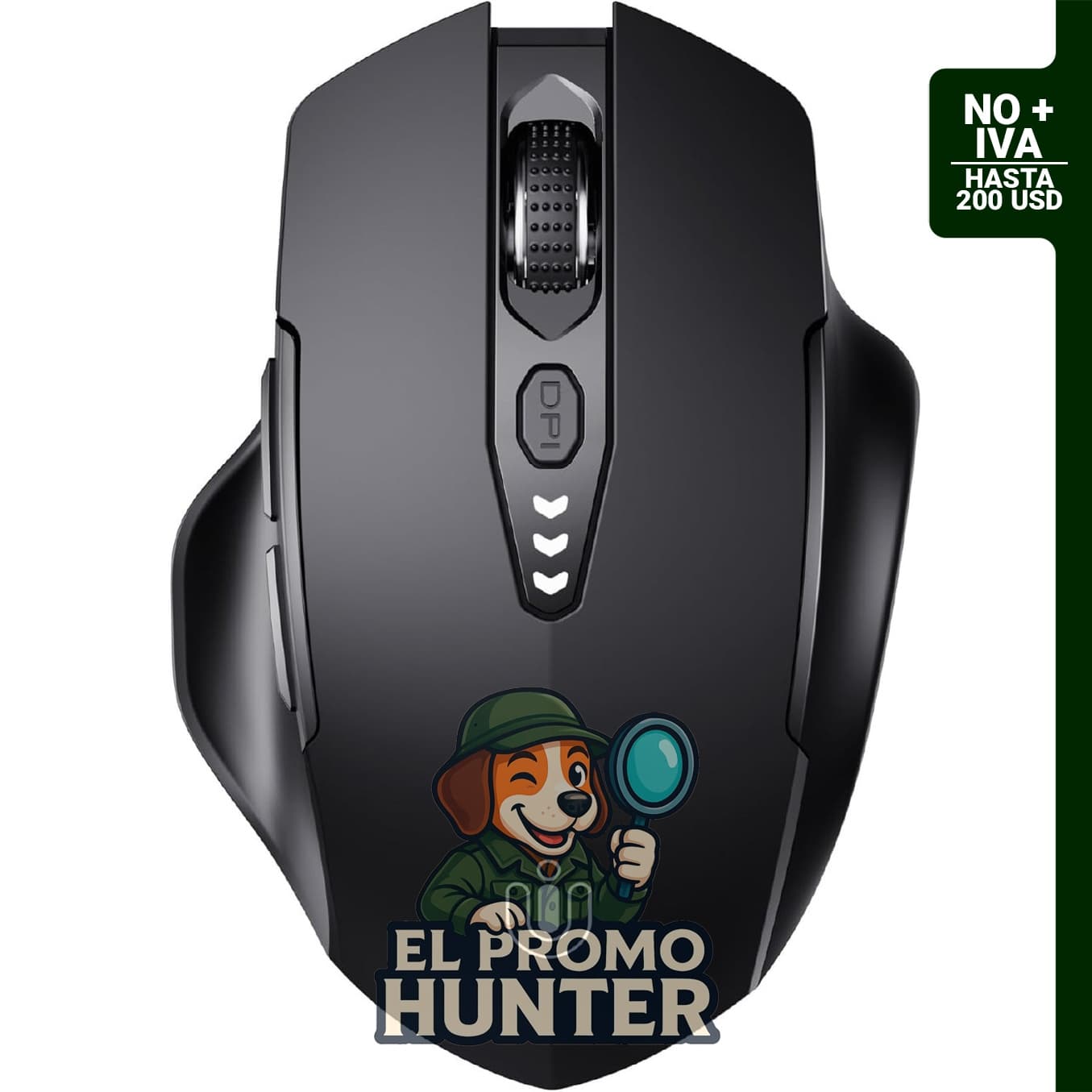 Uineer Ratón inalámbrico Bluetooth, recargable, con 4 DPI ajustables y nivel de batería visible.