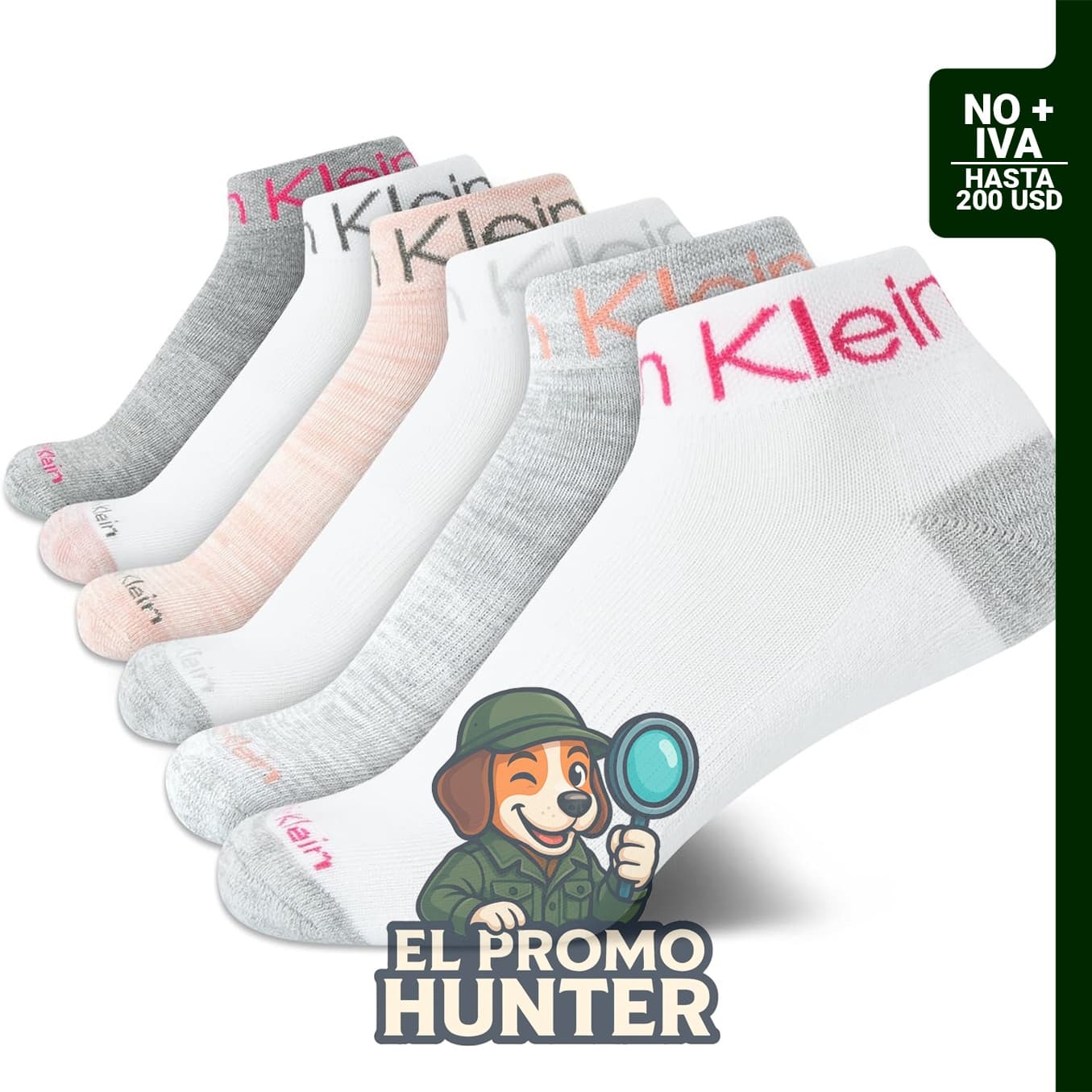 Calvin Klein calcetines tobilleros para niñas, paquete de 6, deportivos y acolchados con soporte de arco.