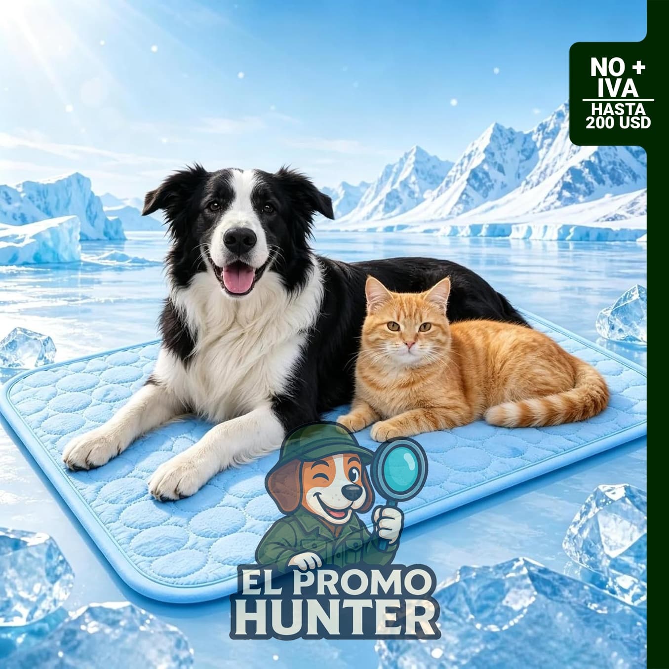 ZUKOMORE Self Cooling Pet Mat 37x27 in (94x68.6 cm) para perros y gatos, lavable y reutilizable.