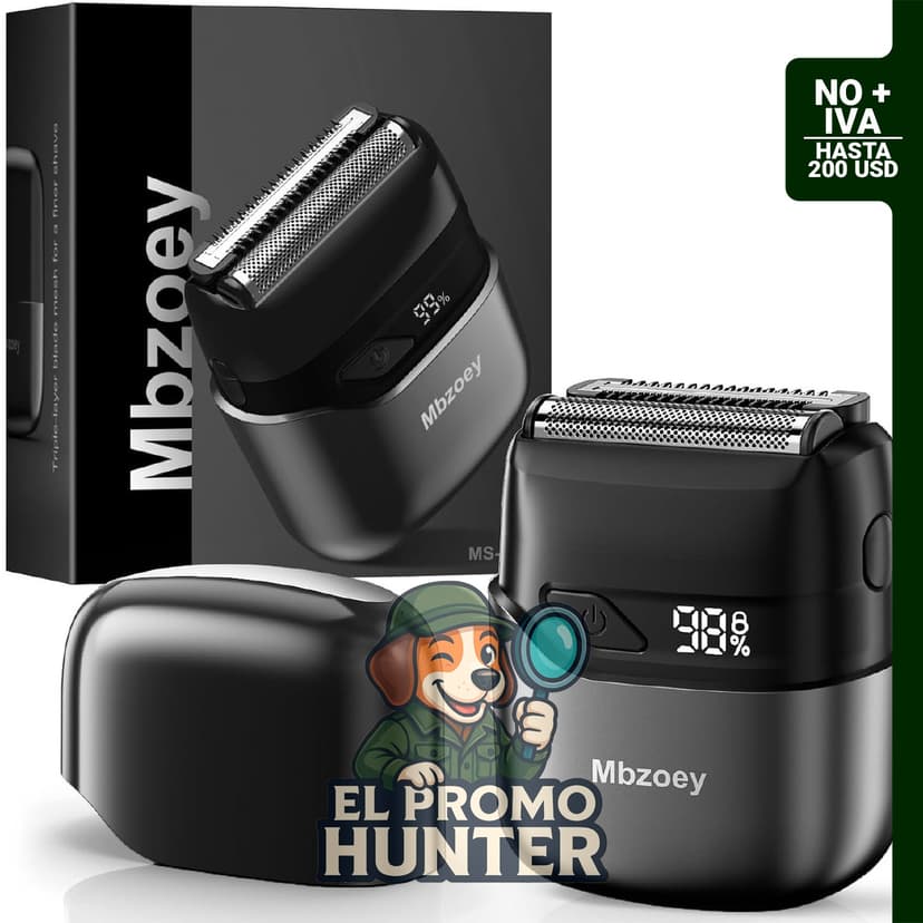 Mbzoey Mini maquinilla de afeitar eléctrica para hombres, inalámbrica e impermeable IPX7 con pantalla LED y carga rápida.