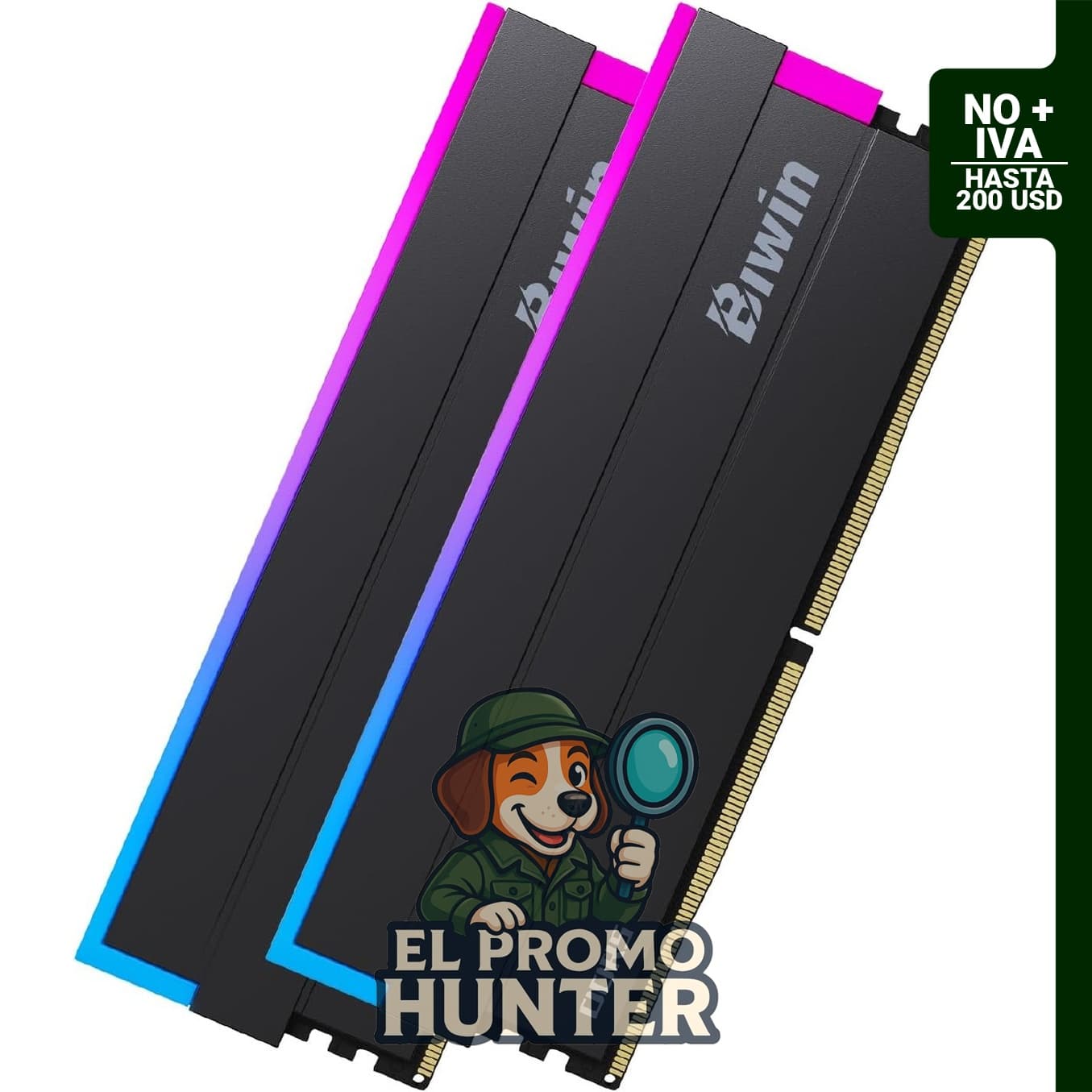 Biwin Black Opal DW100 DDR5 RGB RAM 48 GB (2 x 24 GB) 6000 MHz CL28, compatible con Intel XMP 3.0 y AMD Expo.
