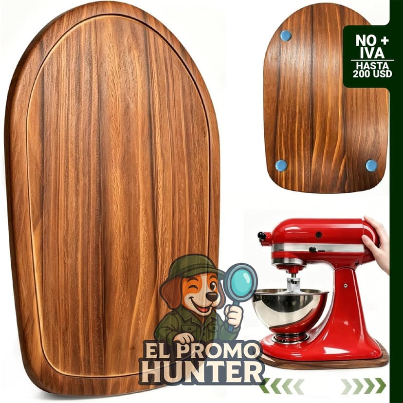 Bandeja deslizante de madera de pino para mezclador Kitchenaid de 4.5 a 5 cuartos de galón.