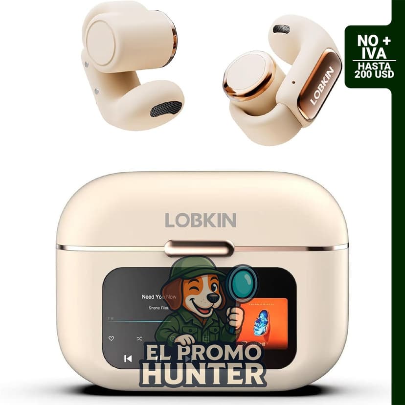 LOBKIN Auriculares inalámbricos de oreja abierta con clip, Bluetooth 5.4, micrófono y almacenamiento de 4 GB.