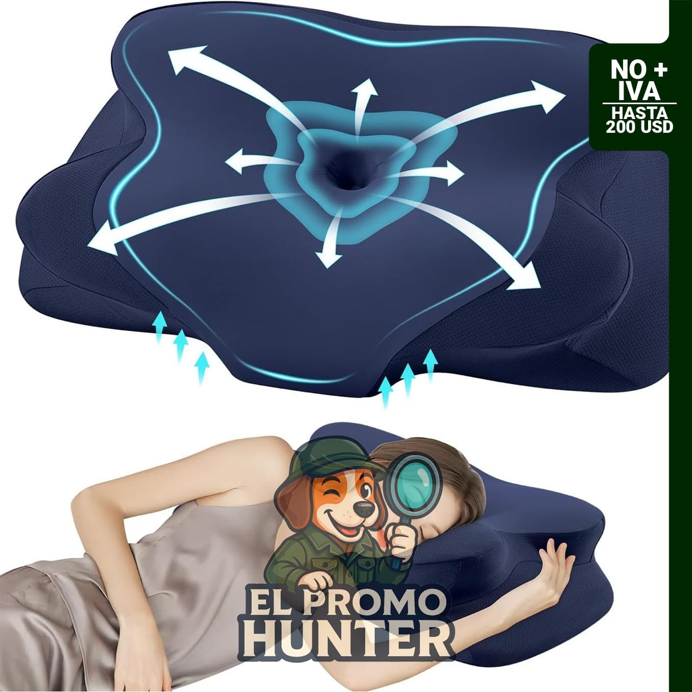 DONAMA Almohada Cervical de Espuma Viscoelástica para soporte de cuello y hombros.