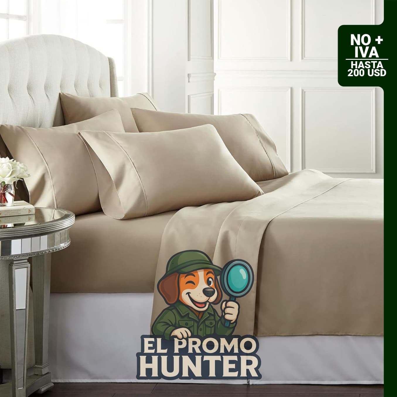 Danjor Linens juego de sábanas de tamaño matrimonial con 4 fundas de almohada, fabricado en microfibra cepillada ligera.