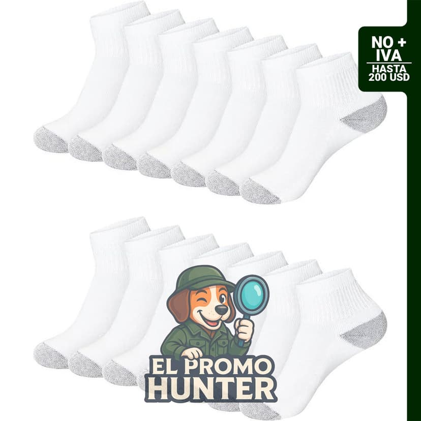 Paquete de 14 pares de calcetines deportivos para mujer de Hanes, con tecnología de absorción de humedad y acolchados.
