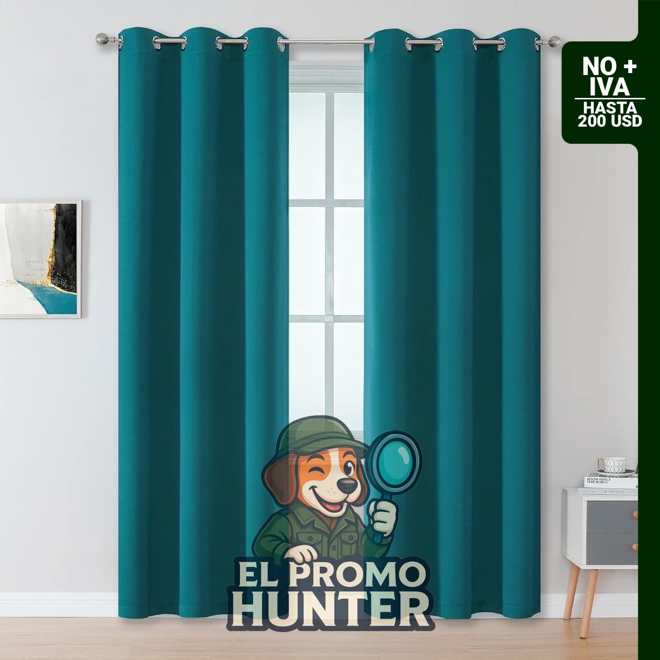 DUALIFE Cortinas Verde Azulado Oscuro, juego de 2 paneles de 84" (213 cm) con ojales, térmicas y opacas.