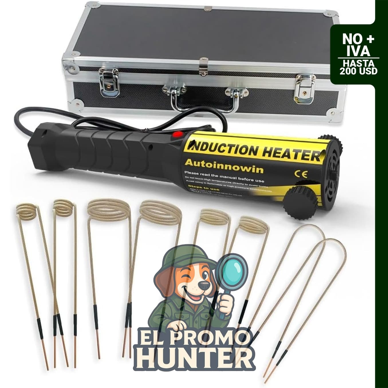 Autoinnowin herramienta de inducción de calor de 1200 W para extracción de tornillos oxidados con 8 bobinas.