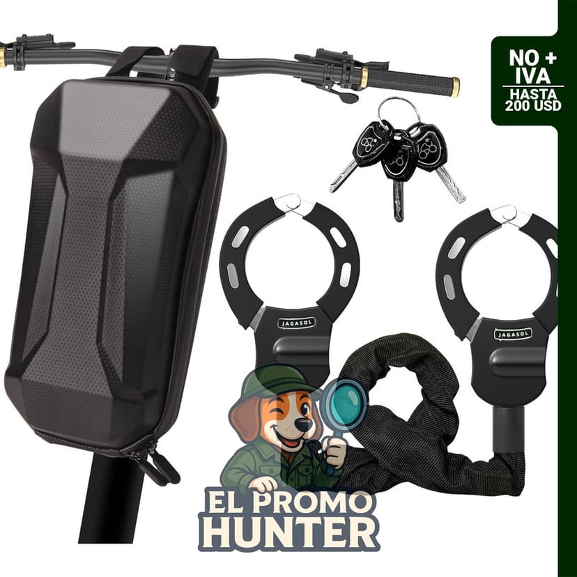 Candado eléctrico para scooter con cadena de bloqueo de 36 pulgadas, incluye 3 llaves y bolsa de transporte.