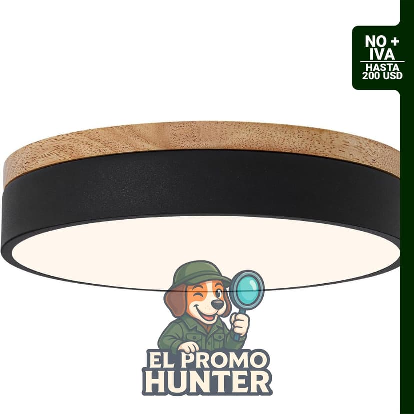 Lámpara de techo LED empotrada de 30 cm, regulable, 5CCT, diseño redondo negro.
