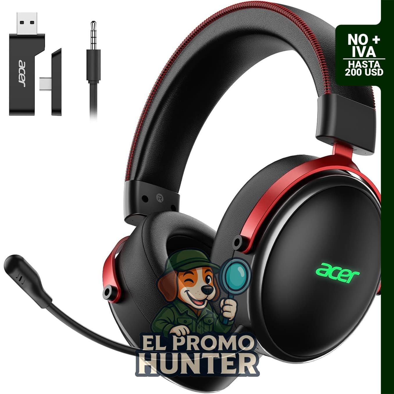 Acer Auriculares para juegos con marco de aluminio, compatibles con PS5, PS4 y Switch.