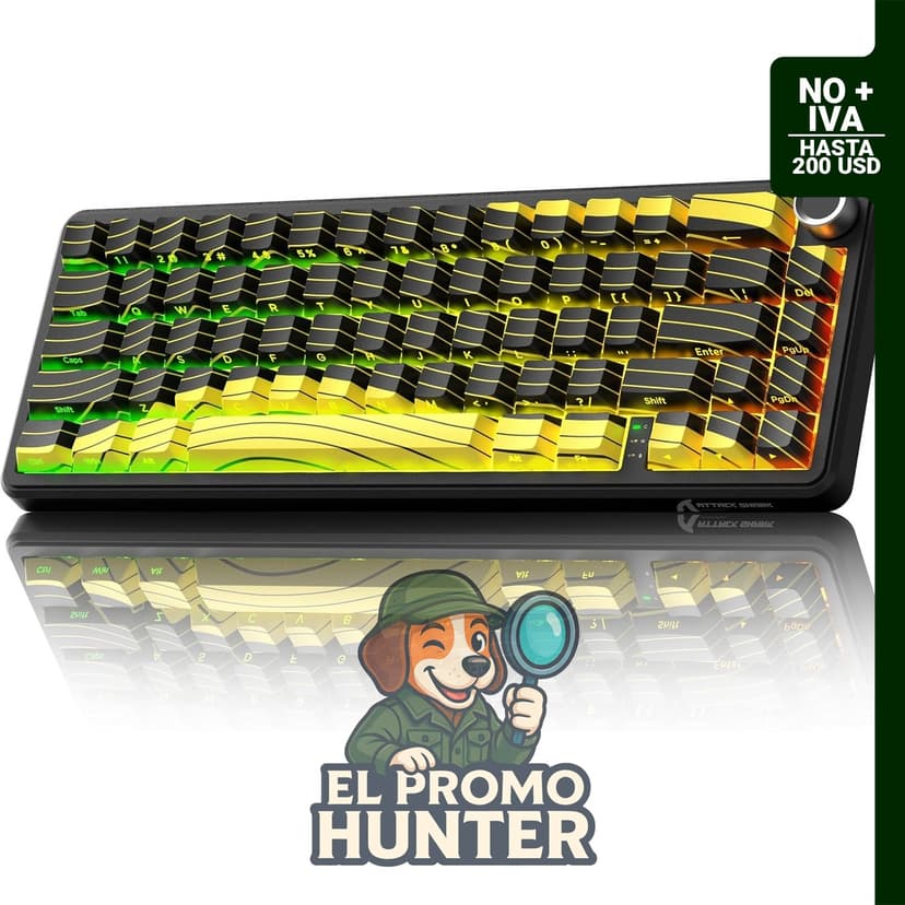 ATTACK SHARK X65PRO HE Teclado inalámbrico para juegos con disparador rápido y opción de conexión por cable.