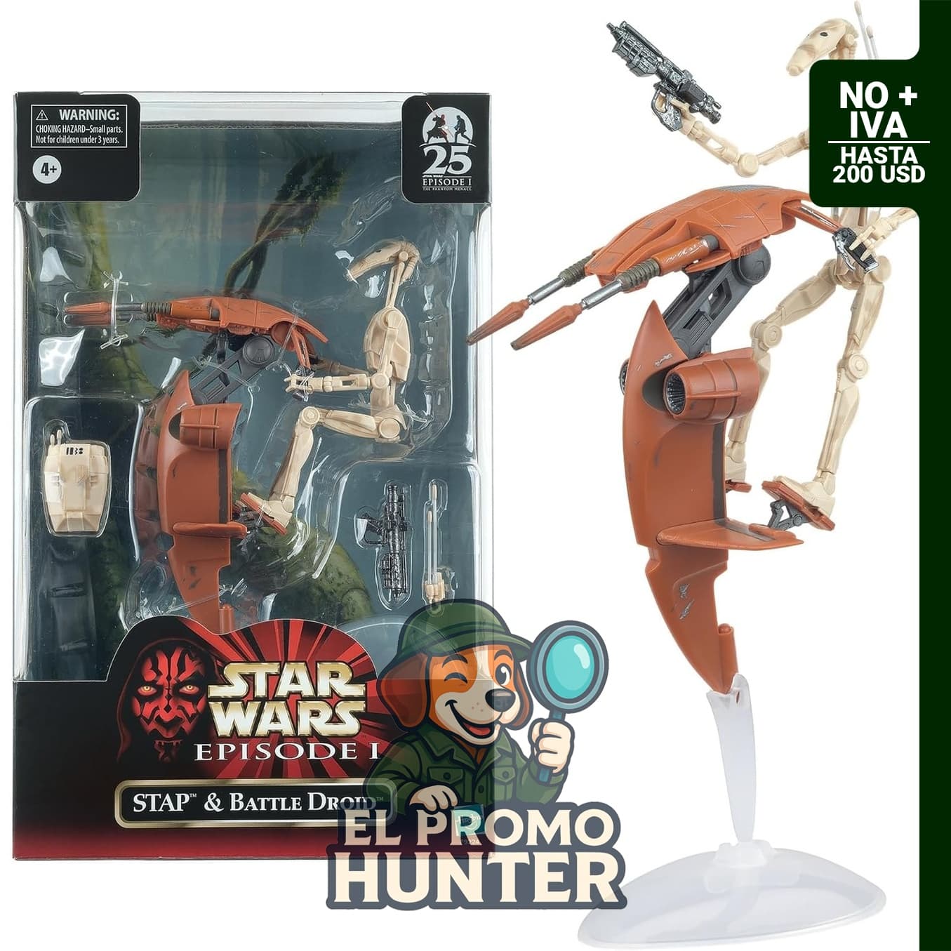 Star Wars Serie negra STAP y droide de batalla de 15 cm (6 pulgadas)
