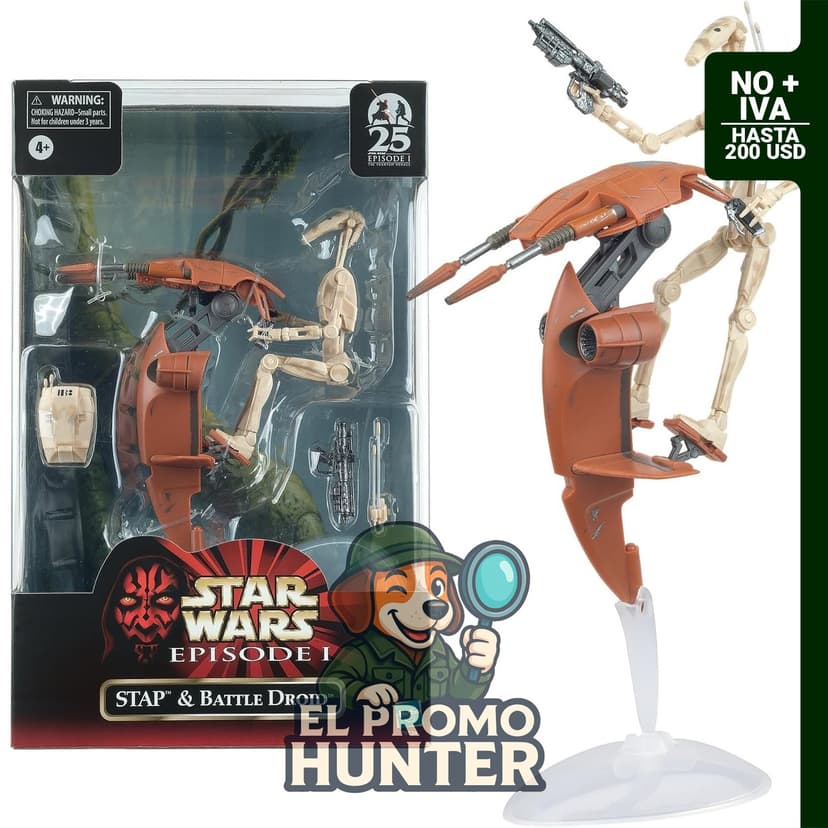 Star Wars Serie negra STAP y droide de batalla de 15 cm (6 pulgadas)