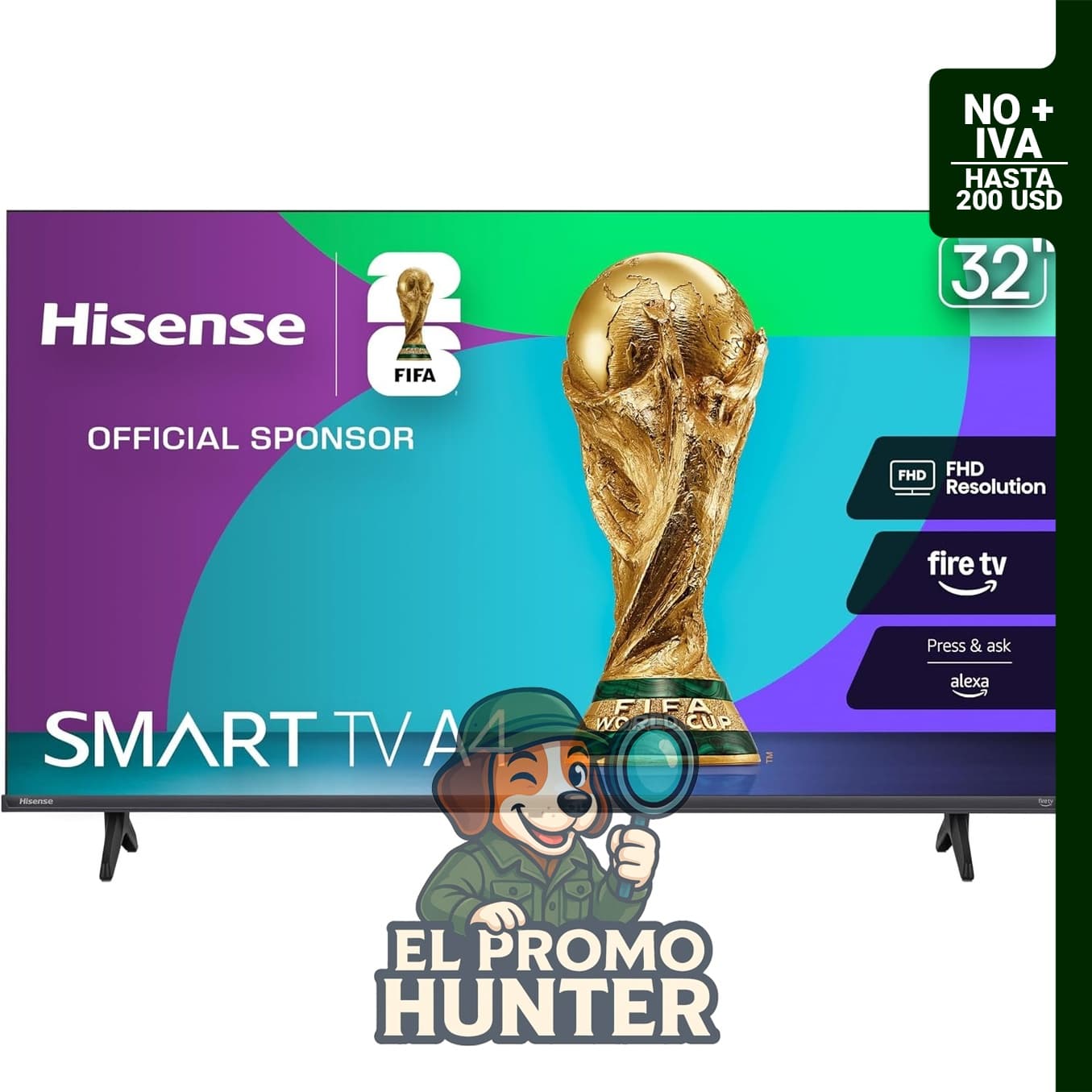 Hisense Smart Fire TV 32" (81 cm) Serie A4 FHD 1080p, modelo 2025, con DTS Virtual: X y Alexa integrado.