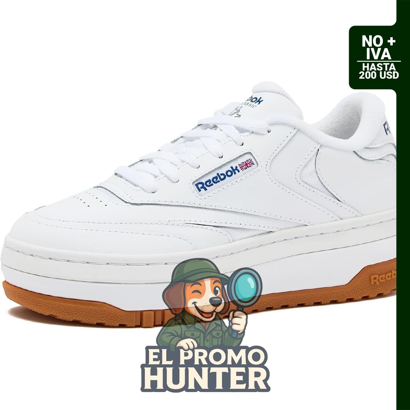 Reebok Club C Extra Platform - Zapatillas de tenis casuales para mujer, color blanco.