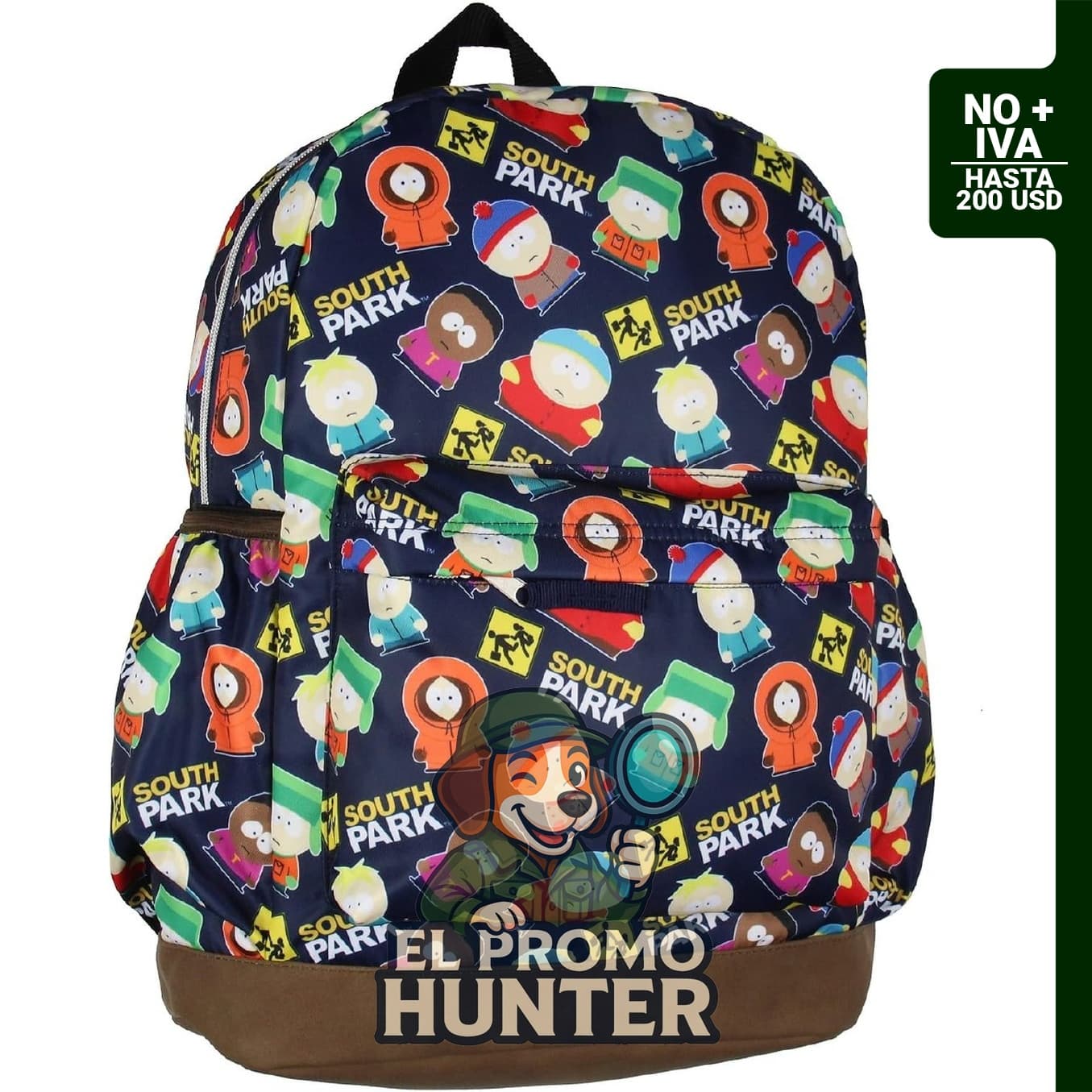 Mochila de viaje escolar South Park con personajes Stan, Kyle, Cartman, Kenny, Butters y Token, 16" (40.6 cm)