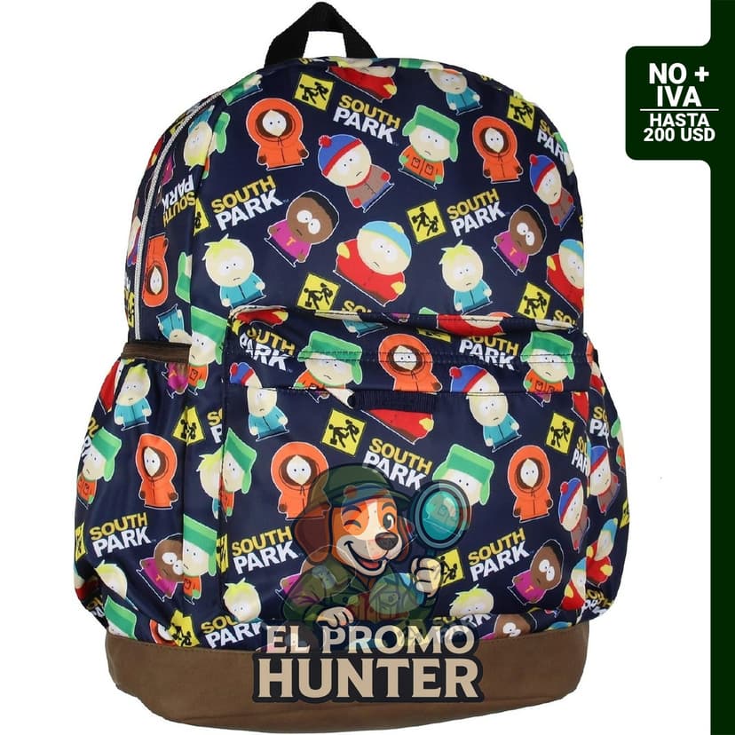 Mochila de viaje escolar South Park con personajes Stan, Kyle, Cartman, Kenny, Butters y Token, 16" (40.6 cm)