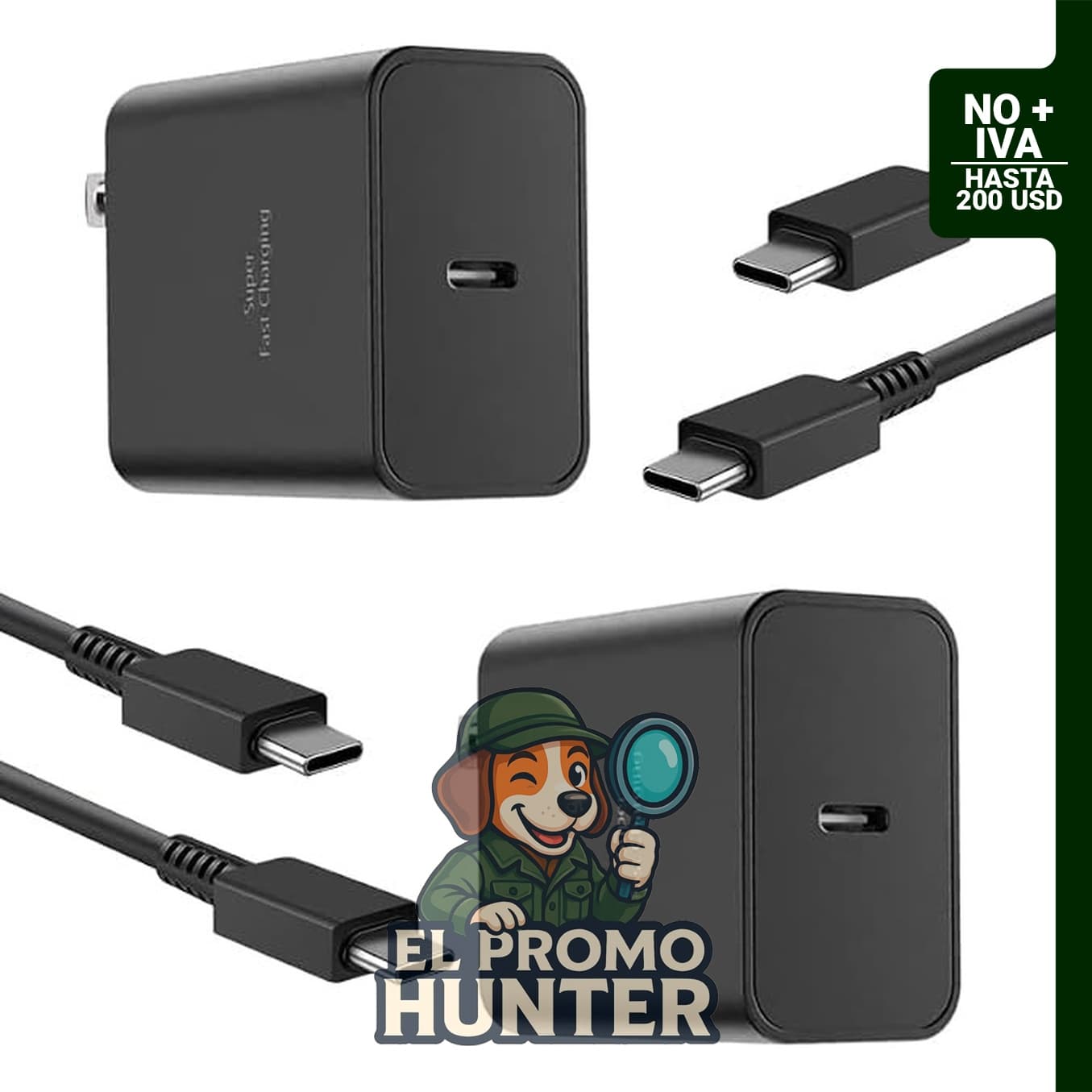 Cargador rápido Jv-Jave tipo C de 45 W, compatible con Samsung Galaxy S23/S22/Note 10/20 y otros modelos.