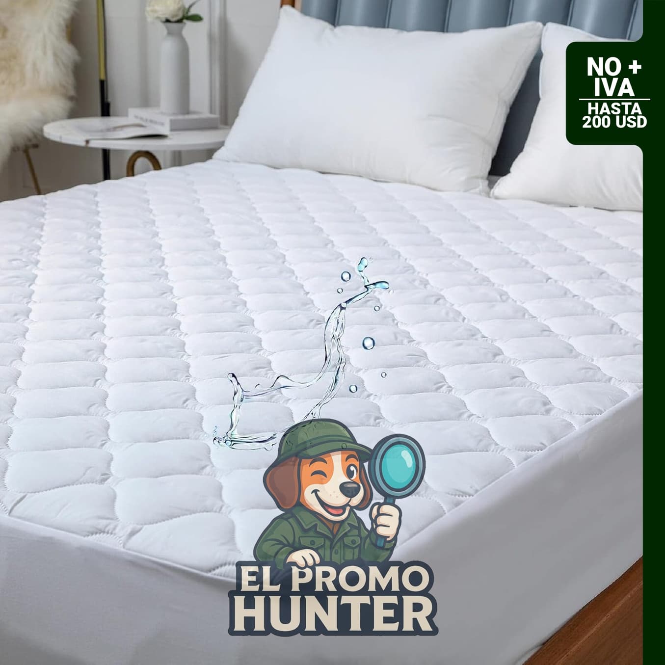 Protector de colchón acolchado impermeable tamaño Twin XL, funda acolchada para cama individual o ajustable.
