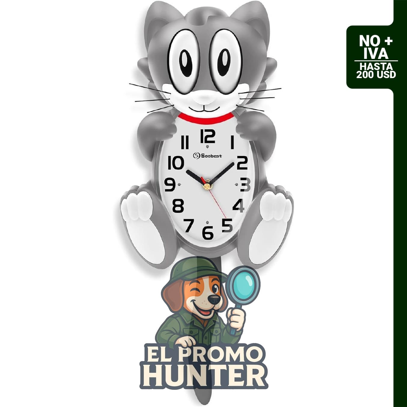 Reloj de pared grande 3D de 18 pulgadas (45,7 cm), funciona con pilas.