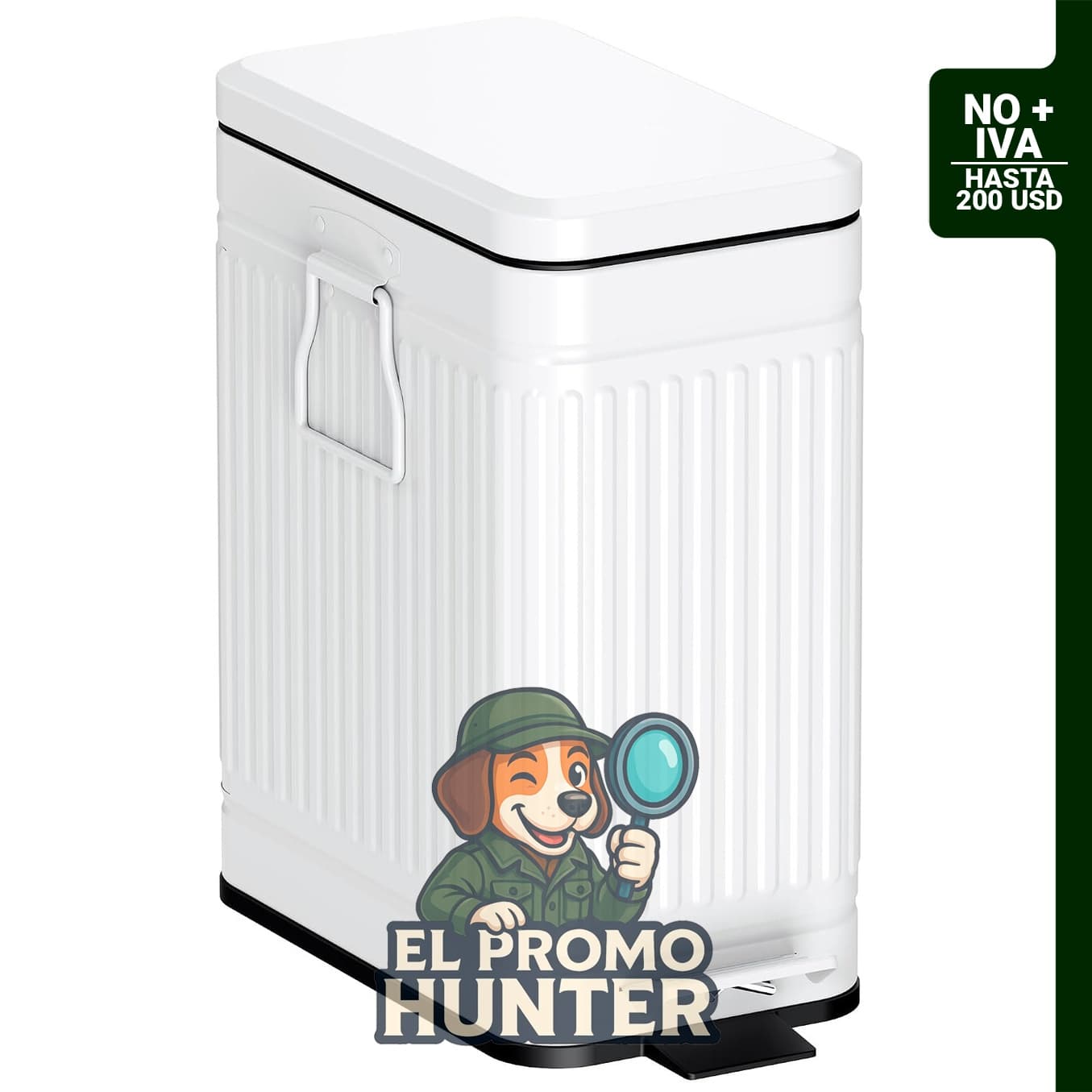 Cubo de basura pequeño de acero inoxidable de 6 litros con tapa de cierre suave y pedal escalonado.