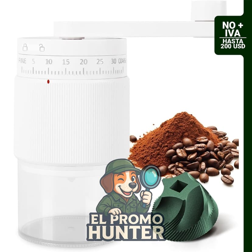 Molinillo de café manual NANSPATH con rebabas de cerámica, ajustable de grueso a fino.