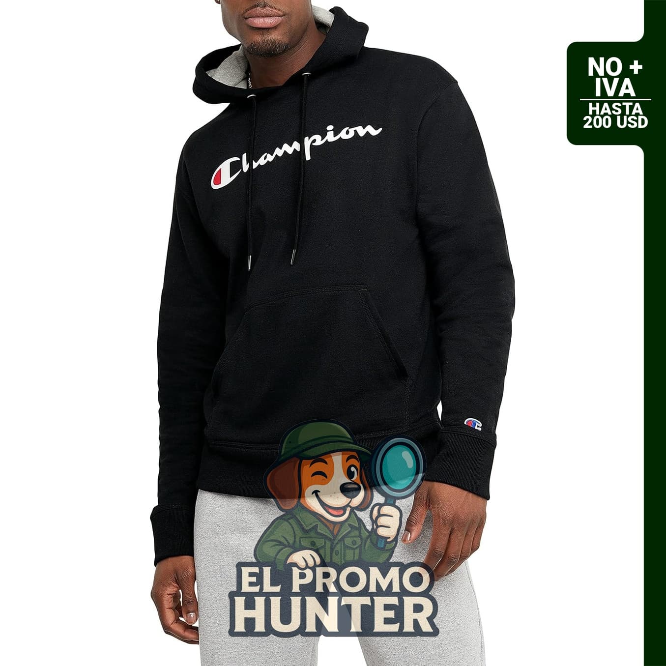 Sudadera Champion con capucha para hombre, forro polar de peso medio y ajuste estándar.