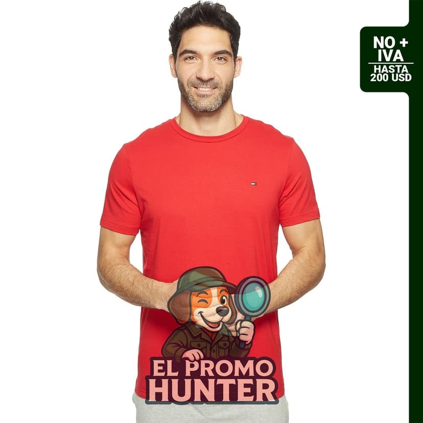 Tommy Hilfiger Camiseta de ajuste clásico para hombre, cuello redondo.