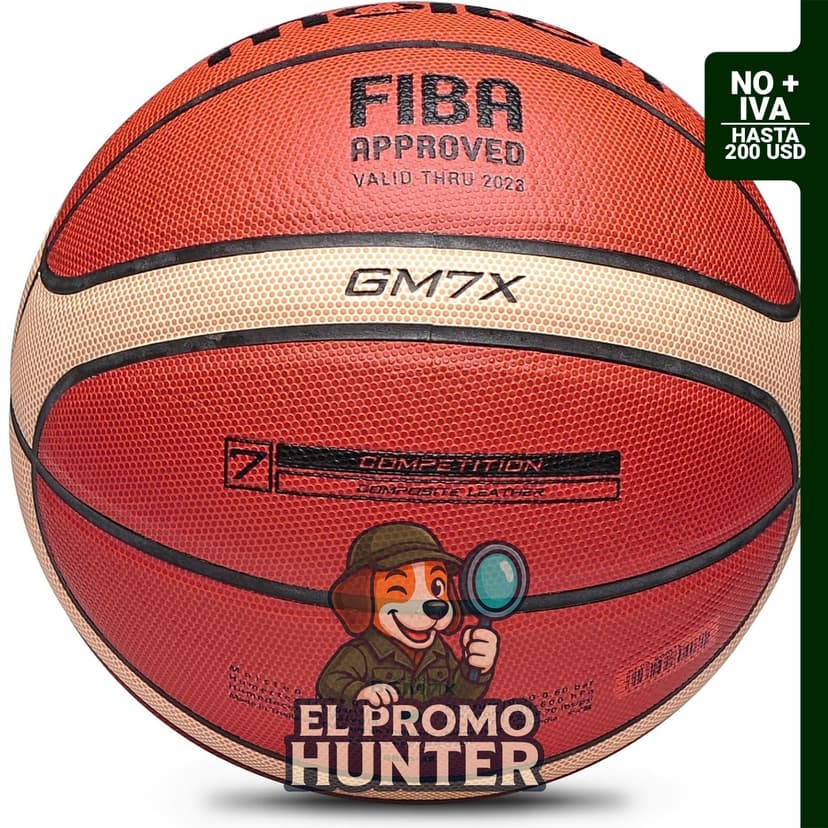 Balón de baloncesto de goma suave al tacto y cuero sintético, alto rebote para interiores y exteriores.