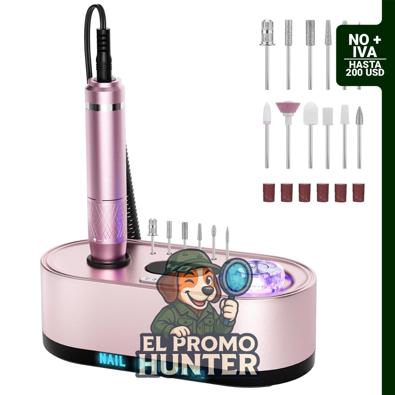 Kit profesional de lima eléctrica para uñas de 40000 RPM, máquina taladradora con pantalla LCD para manicura y pedicura.