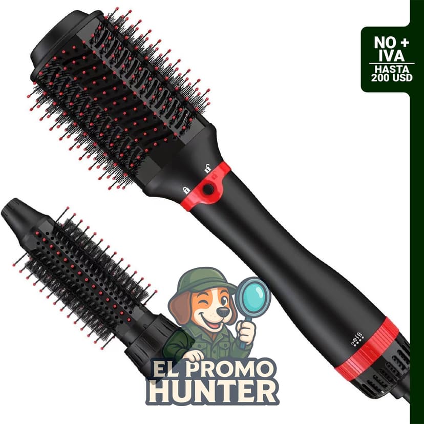 Cepillo secador de pelo y voluminizador, aire caliente de un solo paso para secar y alisar.