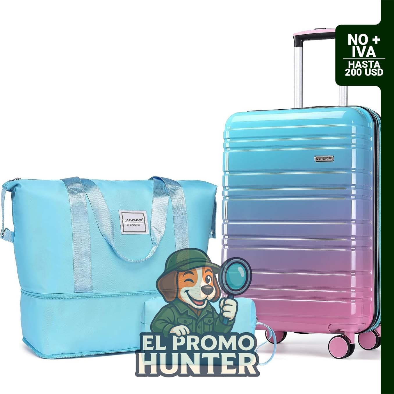 LARVENDER Conjunto de Maletas Expandibles, 3 piezas, incluye maleta de 50,8 cm con cerradura TSA.