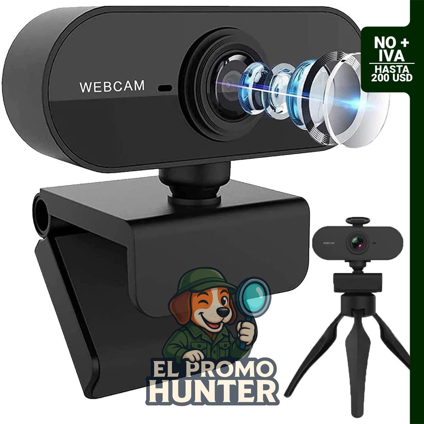 Cámara web Nolansend Full HD 1080P con micrófono, compatible con PC, laptop y MAC.