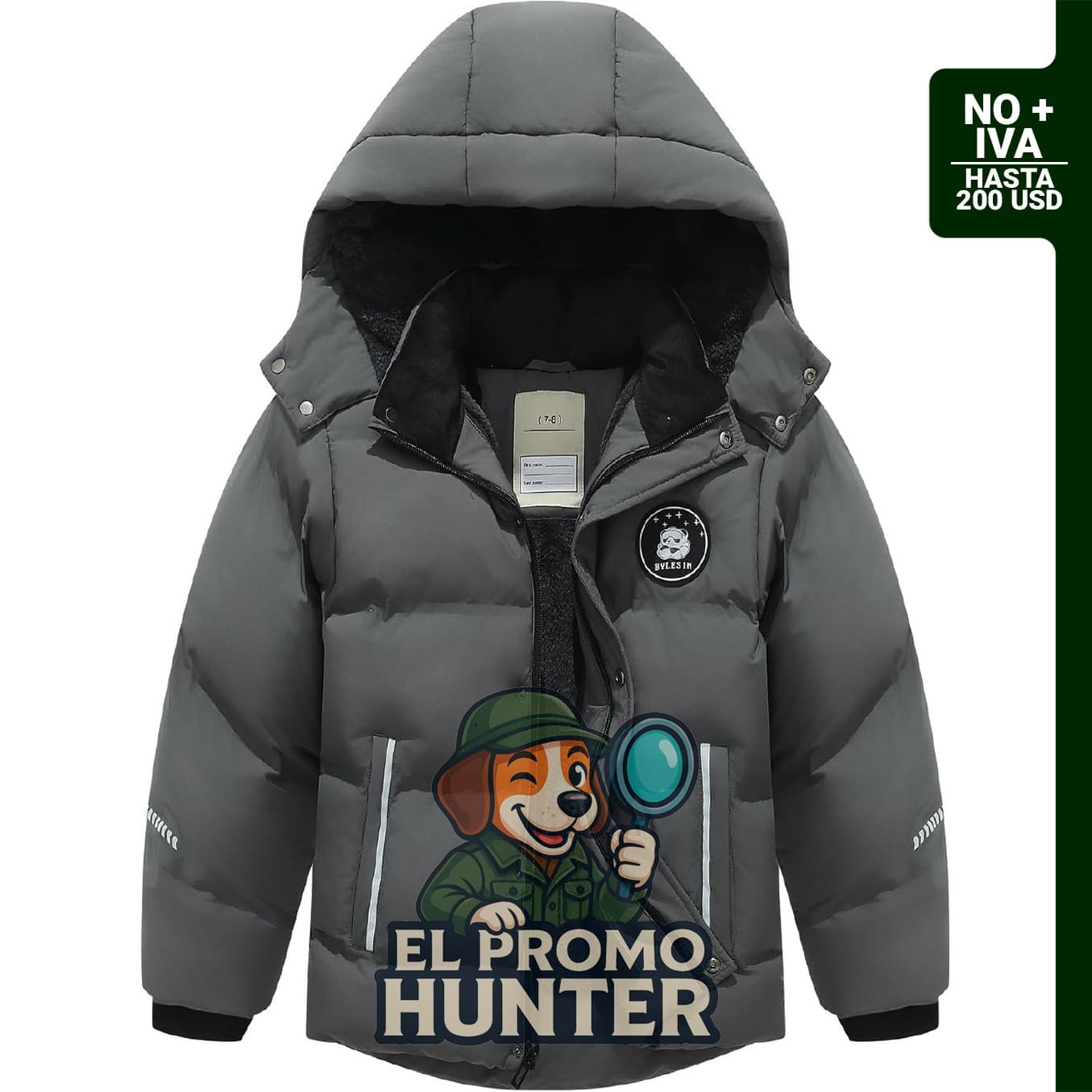 Abrigo de invierno para niños BYLESIN, impermeable y acolchado, con forro de felpa y plumón.