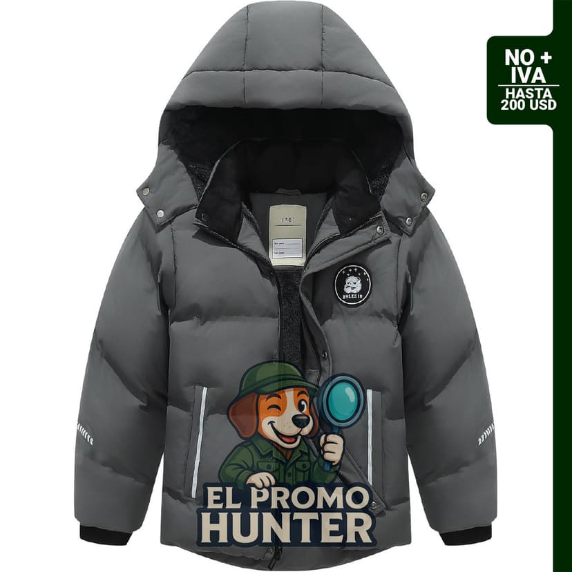 Abrigo de invierno para niños BYLESIN, impermeable y acolchado, con forro de felpa y plumón.