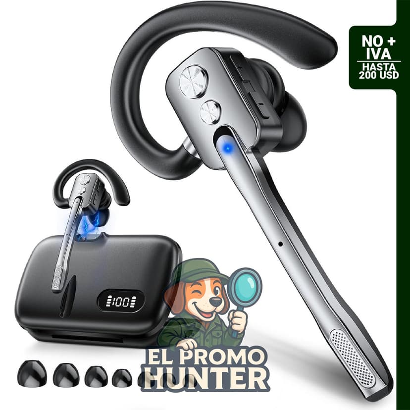 M-ONE Auricular Bluetooth 5.3 con doble micrófono y cancelación de ruido.