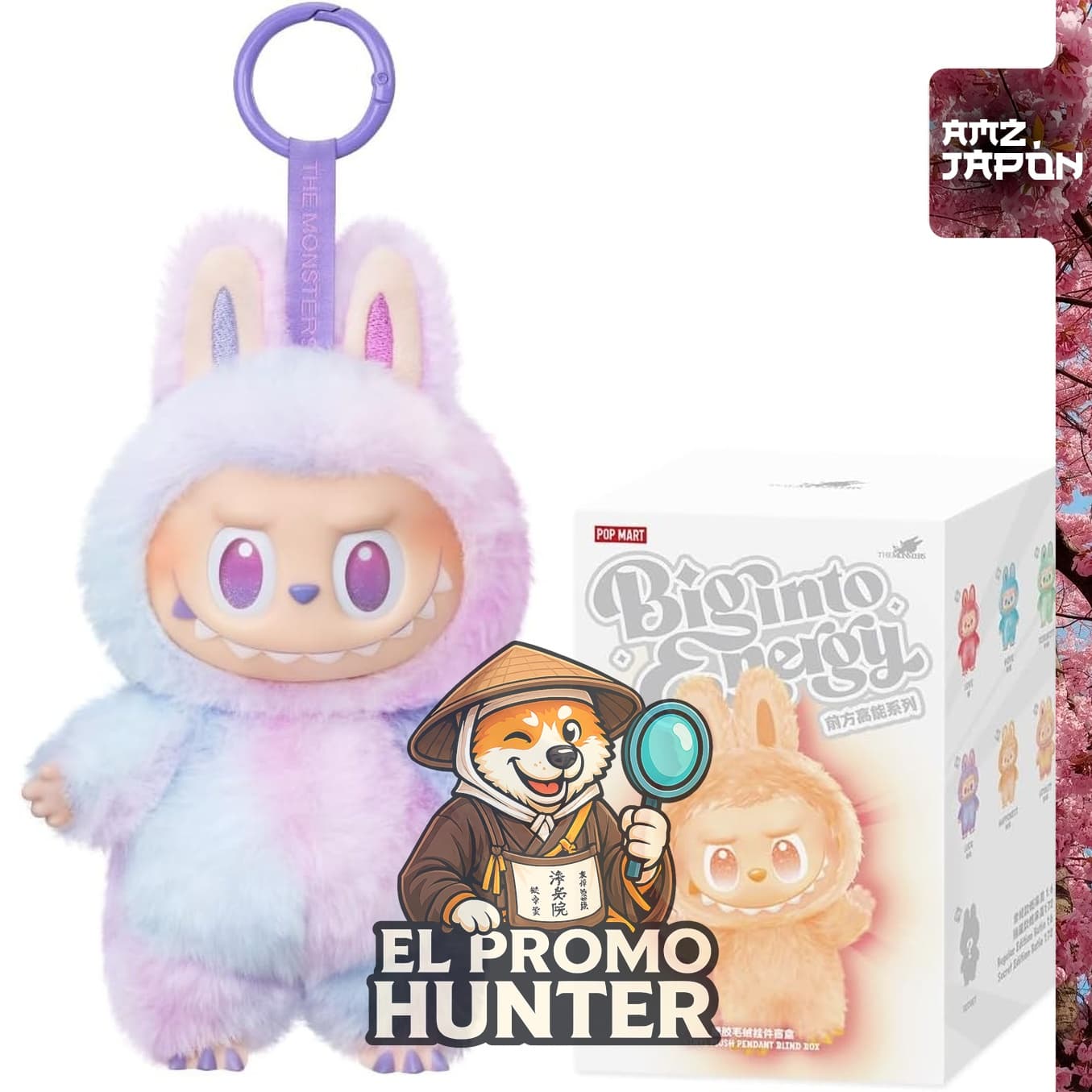 POP MART The Monsters Big into Energy Series Plush Pendant, figura de juguete de plástico.