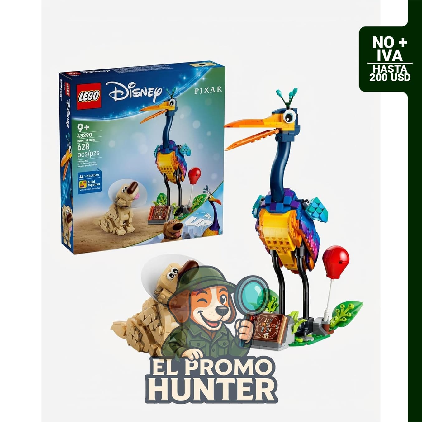 LEGO Disney Pixar Kevin y Dug - Juego de construcción de 628 piezas para niños a partir de 9 años.