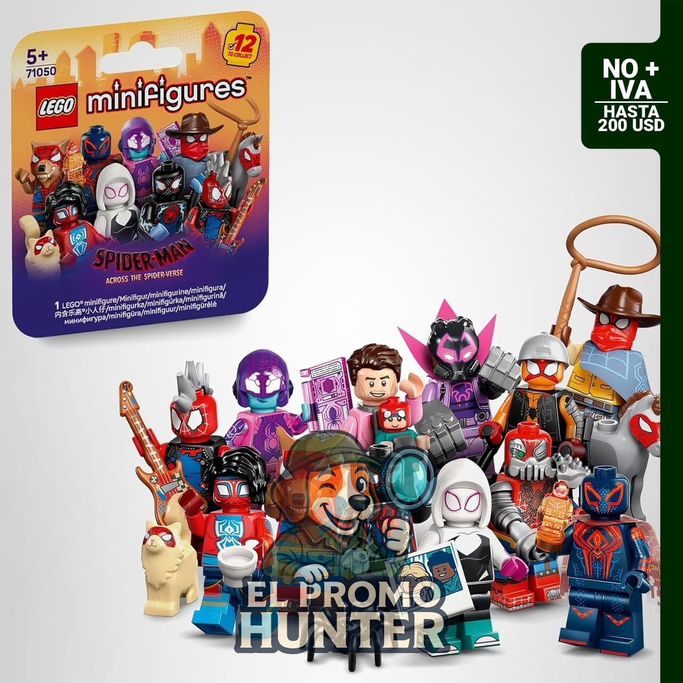 LEGO Minifigures Spider-Man: Across the Spider-Verse, incluye 1 de 12 figuras coleccionables con accesorios.