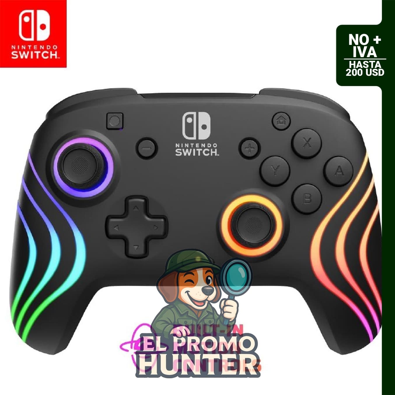 Controlador inalámbrico PDP Gaming Afterglow Wave para Nintendo Switch, compatible con Switch Lite/OLED.
