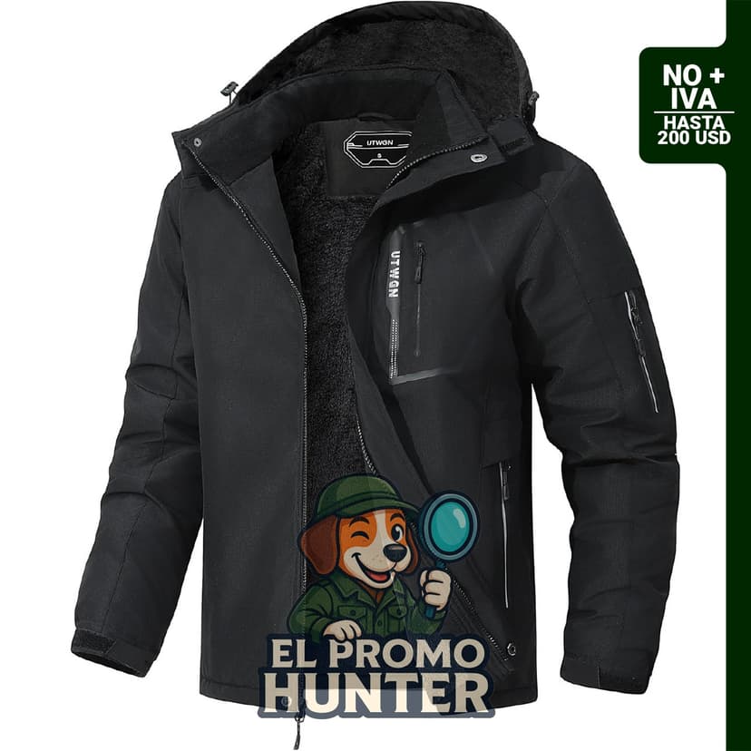 Chaqueta de esquí para hombre, abrigo de invierno resistente al agua y cortavientos con capucha.