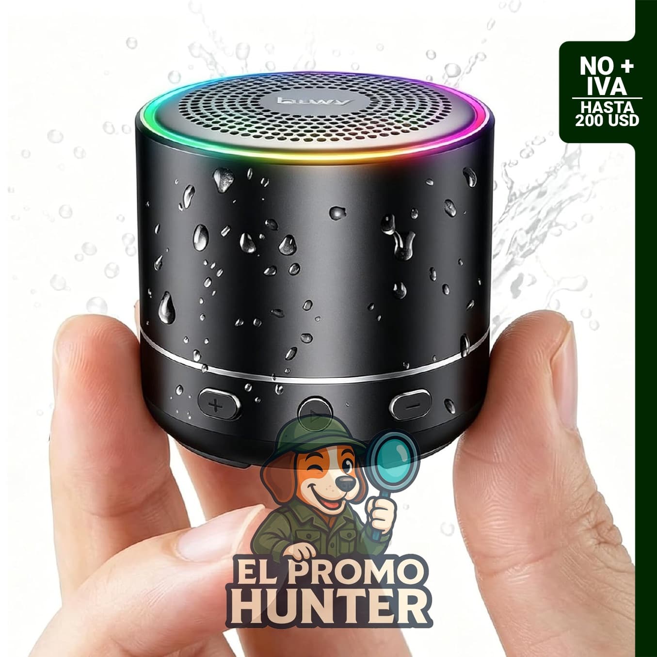 Mini altavoz Bluetooth ultraligero 2026, impermeable IP7, con tiempo de reproducción de 8 horas.