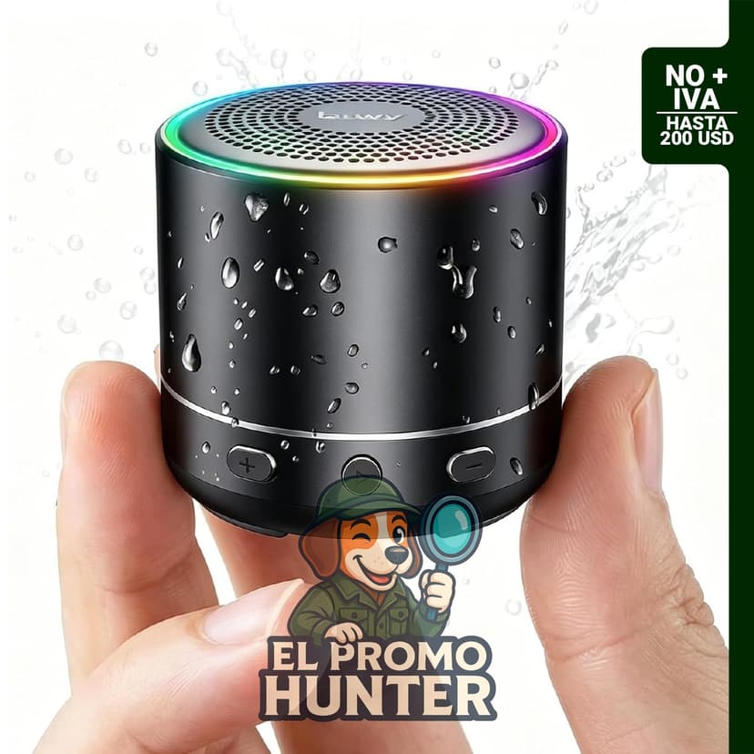 Mini altavoz Bluetooth ultraligero 2026, impermeable IP7, con tiempo de reproducción de 8 horas.