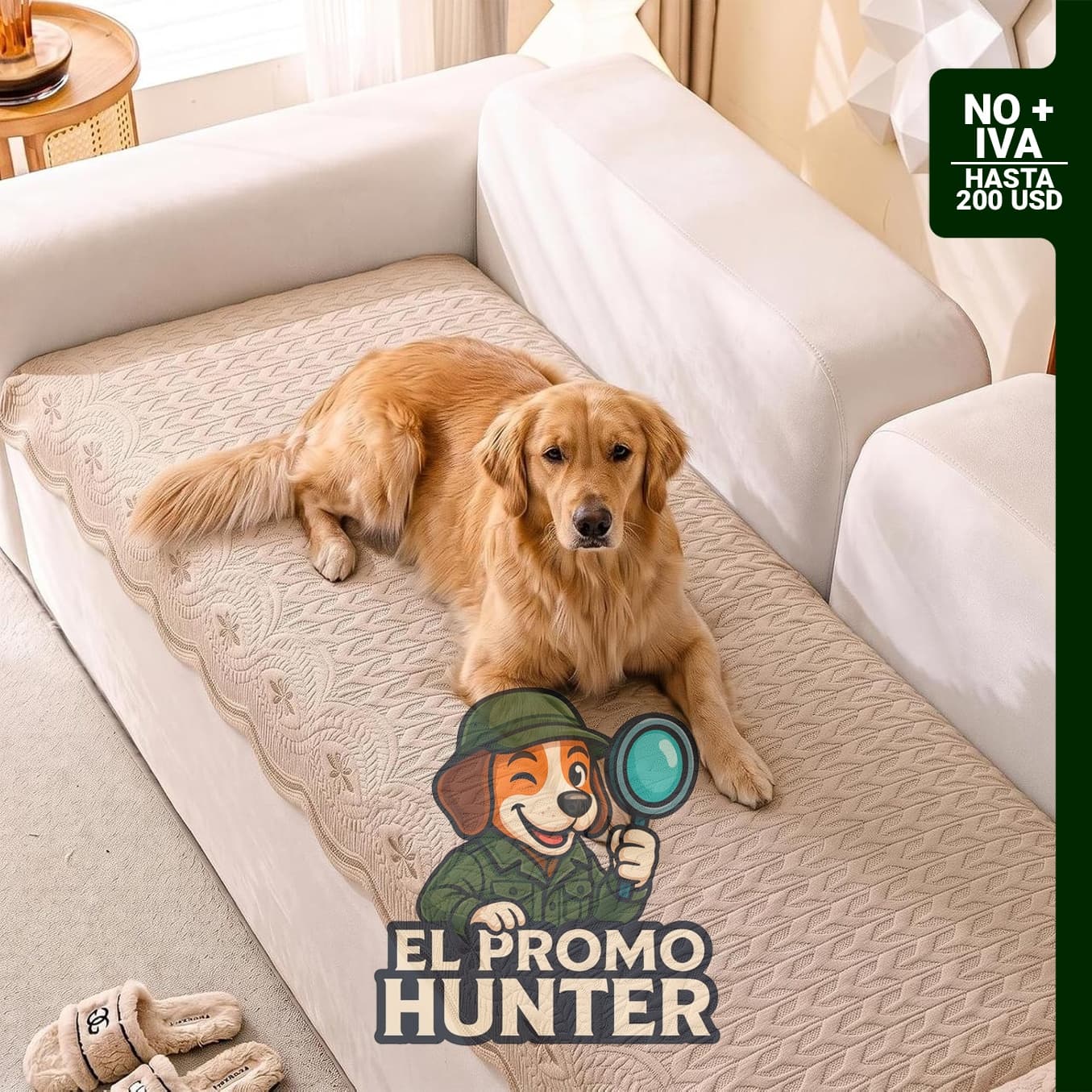 Eco-Ancheng Funda de Sofá de Algodón Acolchada para Perros, 2PC de 27.6x27.6 in